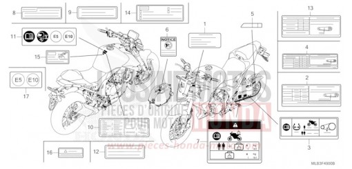 ETIQUETTE DE PRECAUTIONS CB750AS de 2025